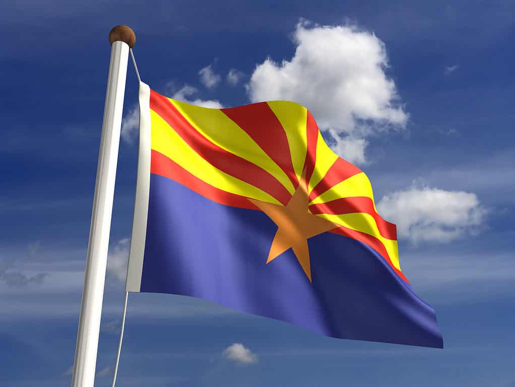 Flag of Arizona waving in the wind