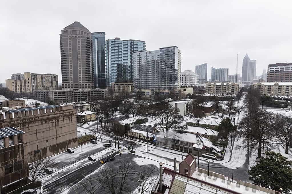 Atlanta, Georgia covered in snow and ice