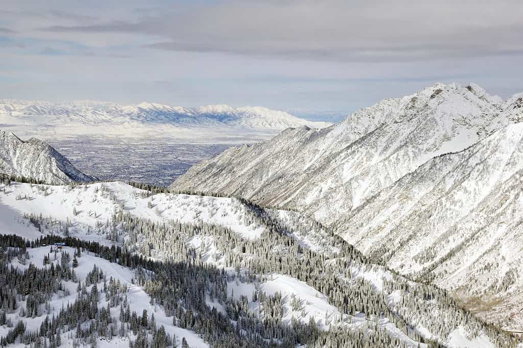 The view from the top of Snowbird Ski Resort in Utah