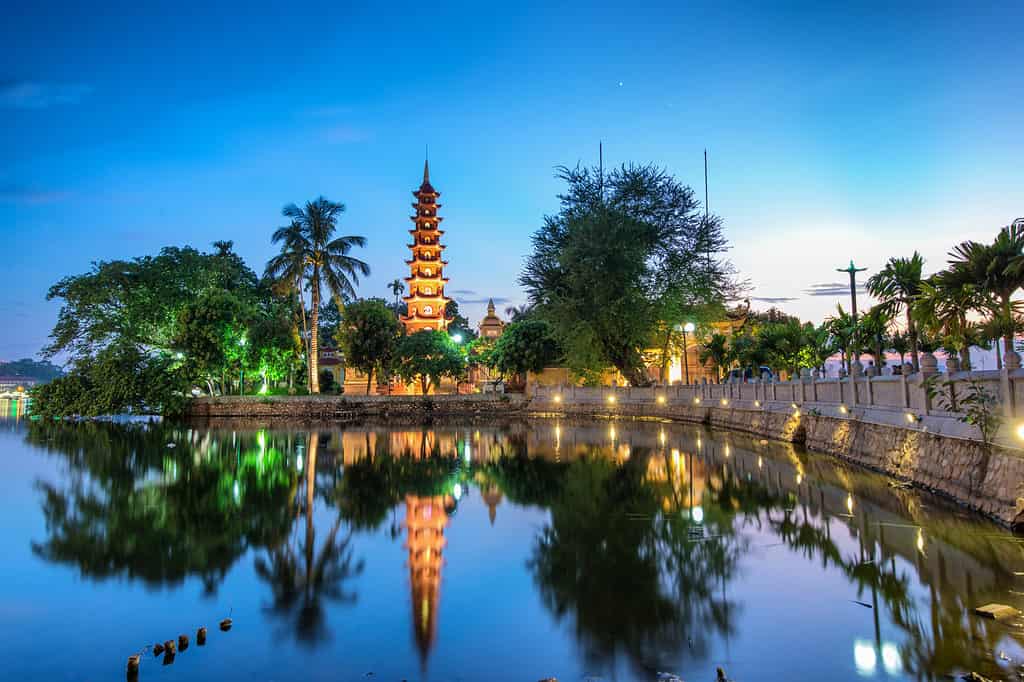 The Trấn Quốc Pagoda in Hanoi is the oldest pagoda in the city, dating back more than 1,450 years