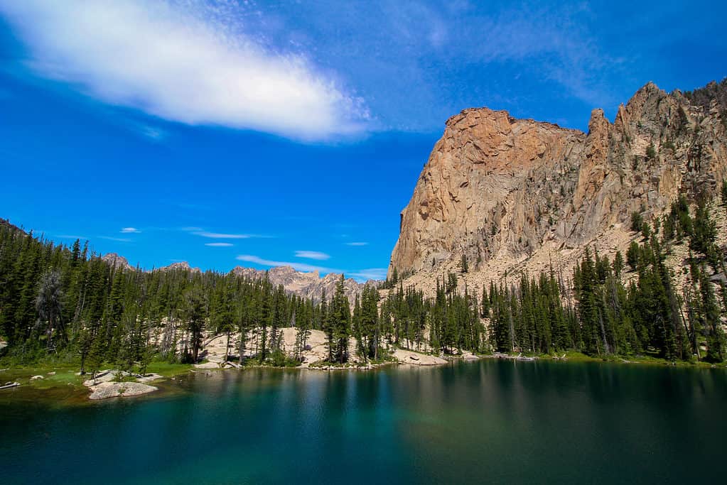 Saddleback lake and mountain in Idaho