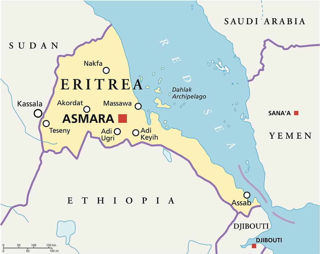 Carte de l'Érythrée