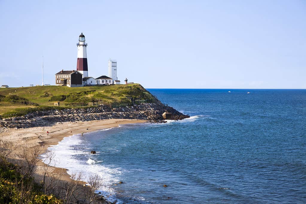 A picture of the Montauk lighthouse at Montauk Point on Long Island