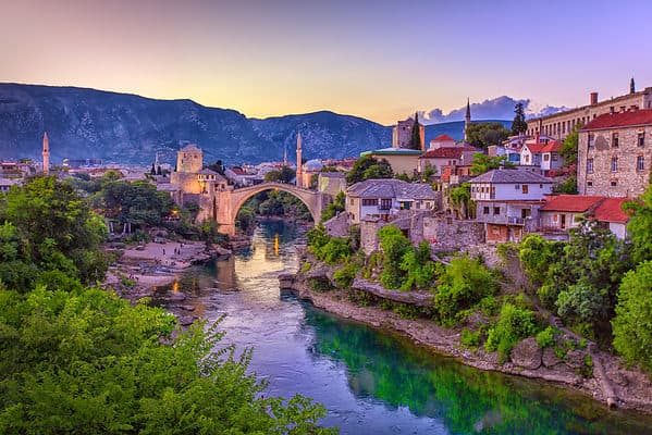 The old bridge in Bosnia and Herzegovina is UNESCO listed.