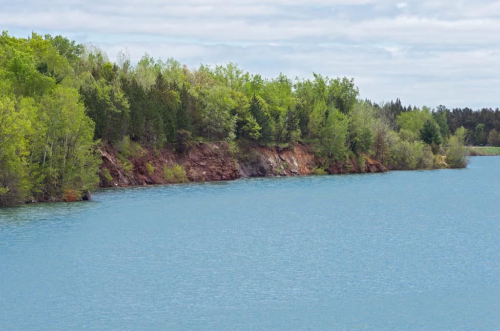 Wazee Lake  is the deepest man-made lake in Wisconsin