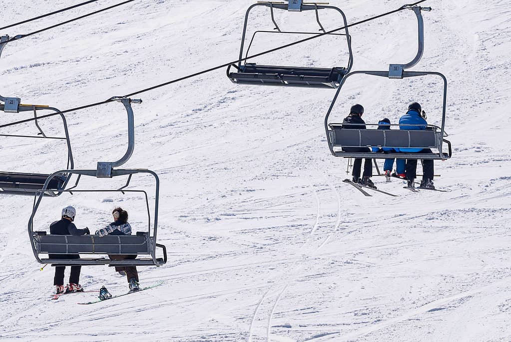 skiing ski lift