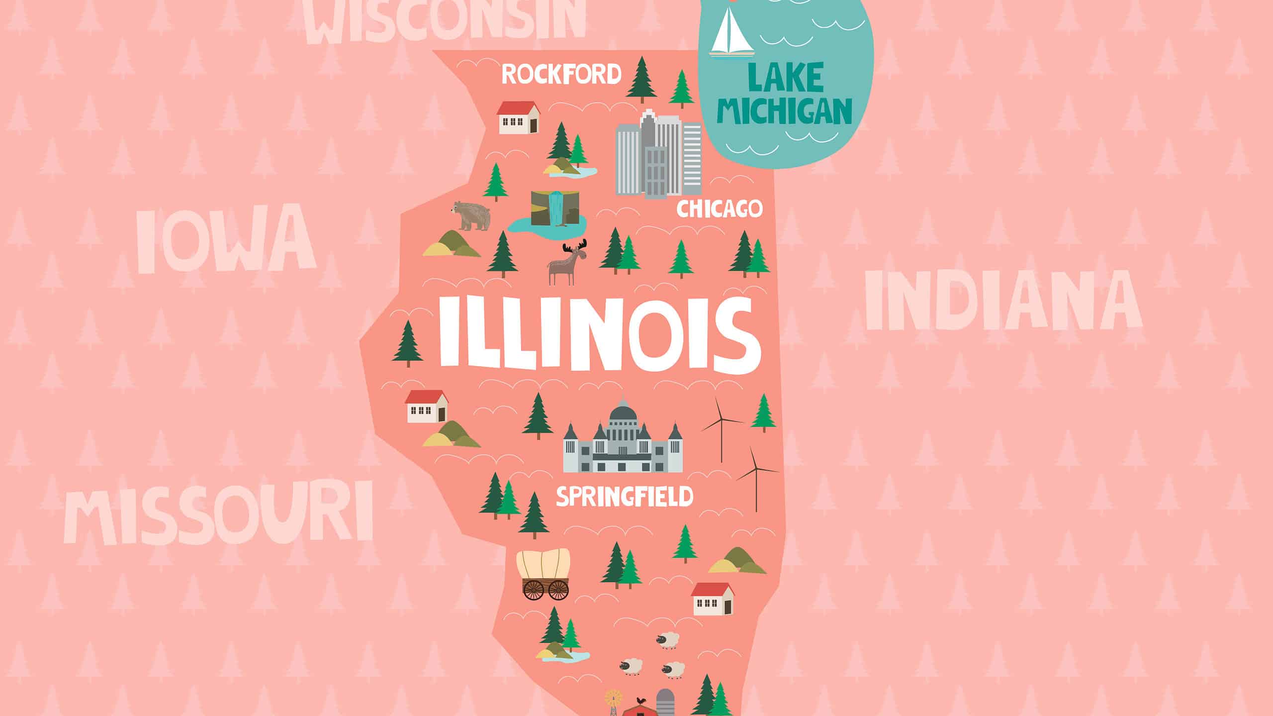 Map of the state of Illinois