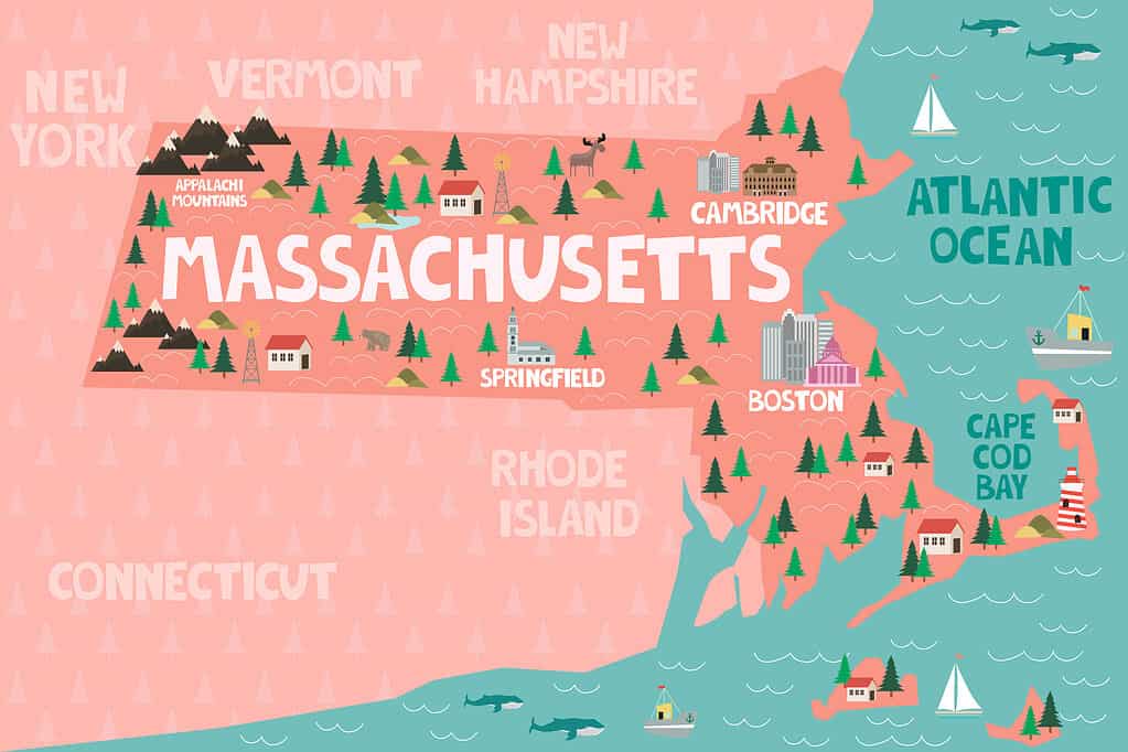 Map of the state of Massachusetts