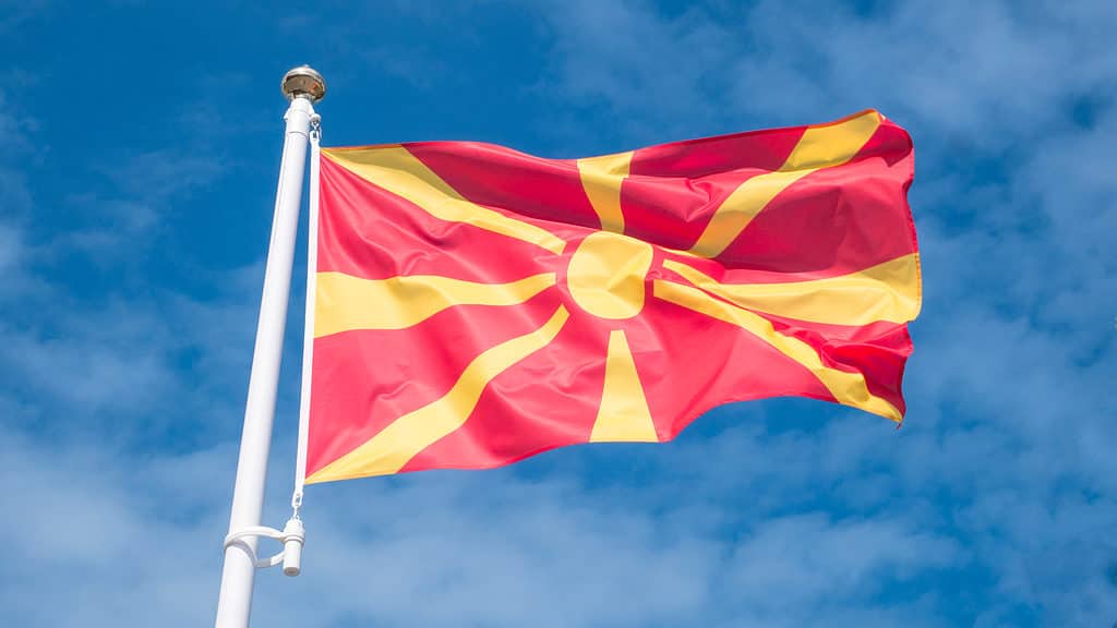 Macedonia flag in the wind