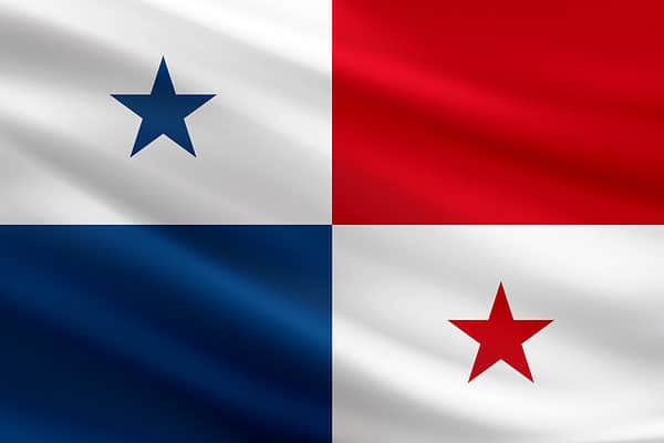 The Panama flag features red, white, and blue along with two stars.