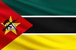 The flag of Mozambique features the colors of red, black, white, yellow, and green.