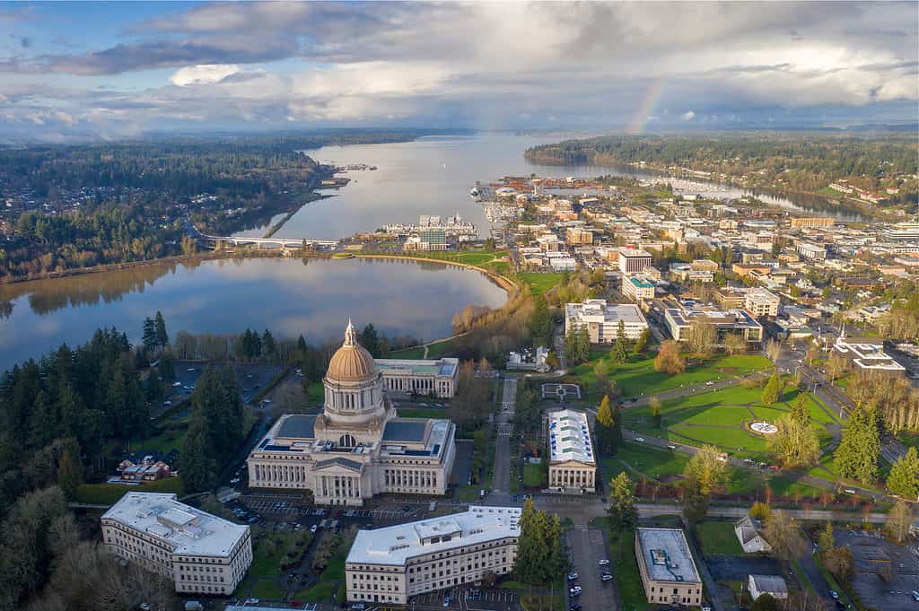 Aerial view of Olympia Washington