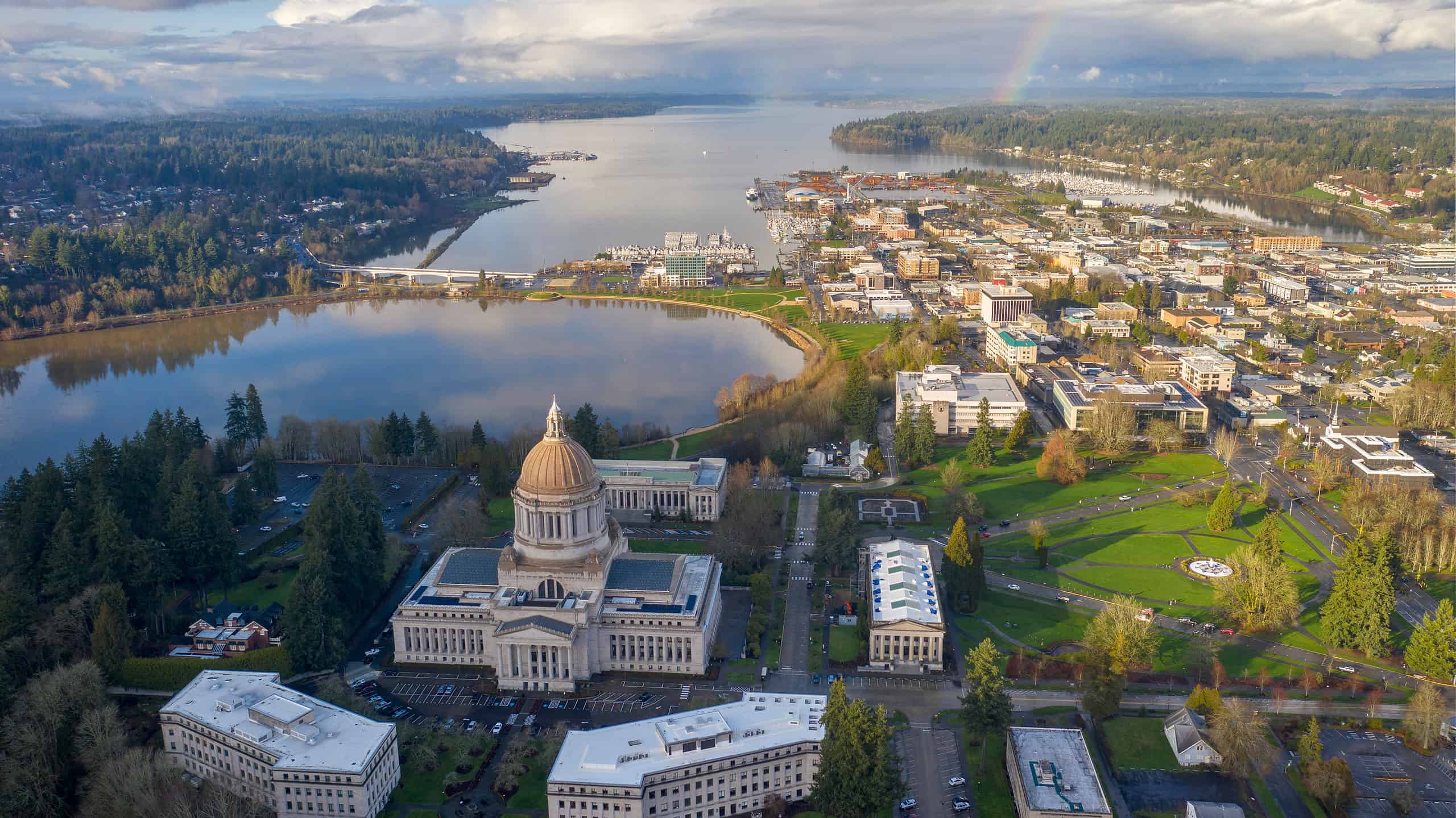 Aerial view of Olympia Washington