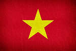 The Vietnam flag is a red background with a large five-point yellow star.