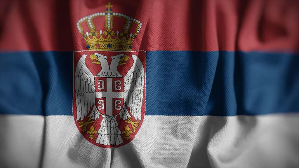 Flag of Serbia upclose