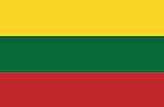 The flag of Lithuania is a distinctive tricolor of yellow, green, and red bands.