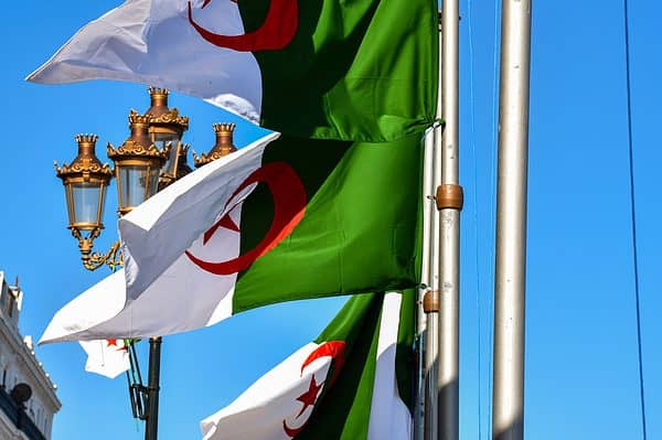 The flag of Algeria is flown with pride.
