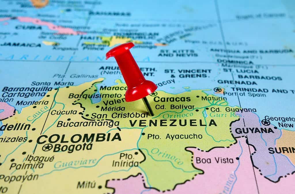 Venezuela on a map