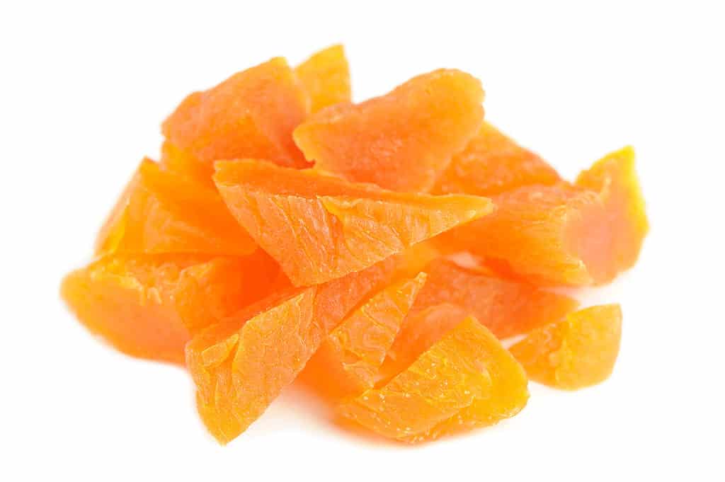 Chopped dried apricots are safe for dogs to eat
