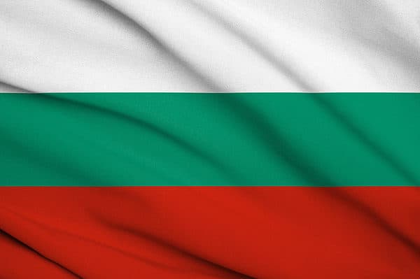 The flag of Bulgaria is white, green, and red.