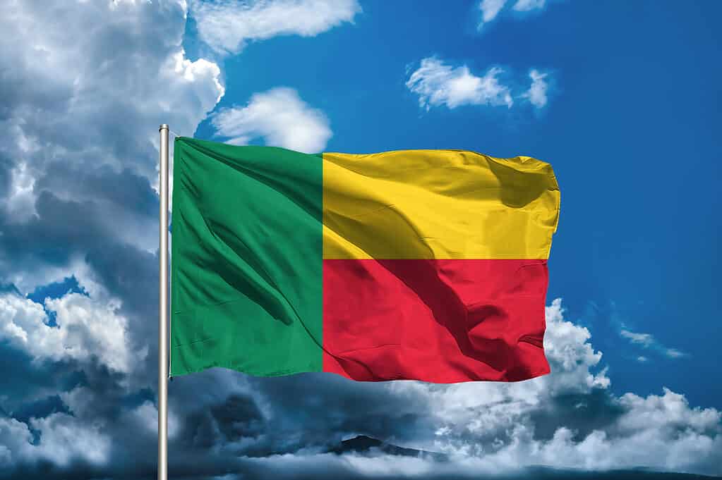 Flag of Benin waving n wind