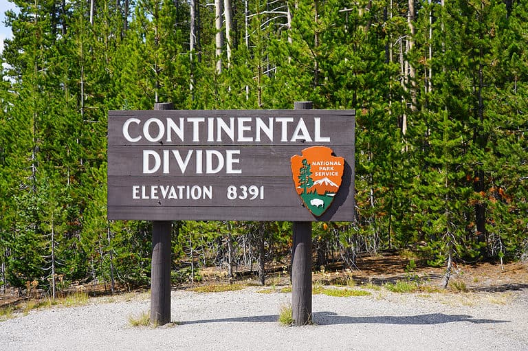 The Continental Divide in Yellowstone National Park
