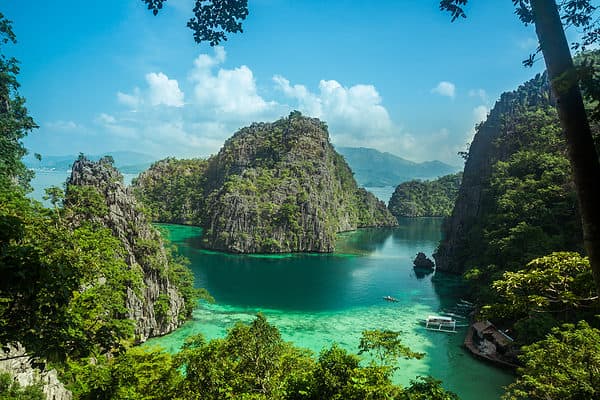 The waters at Coron on Palawan Island in the Philippines.