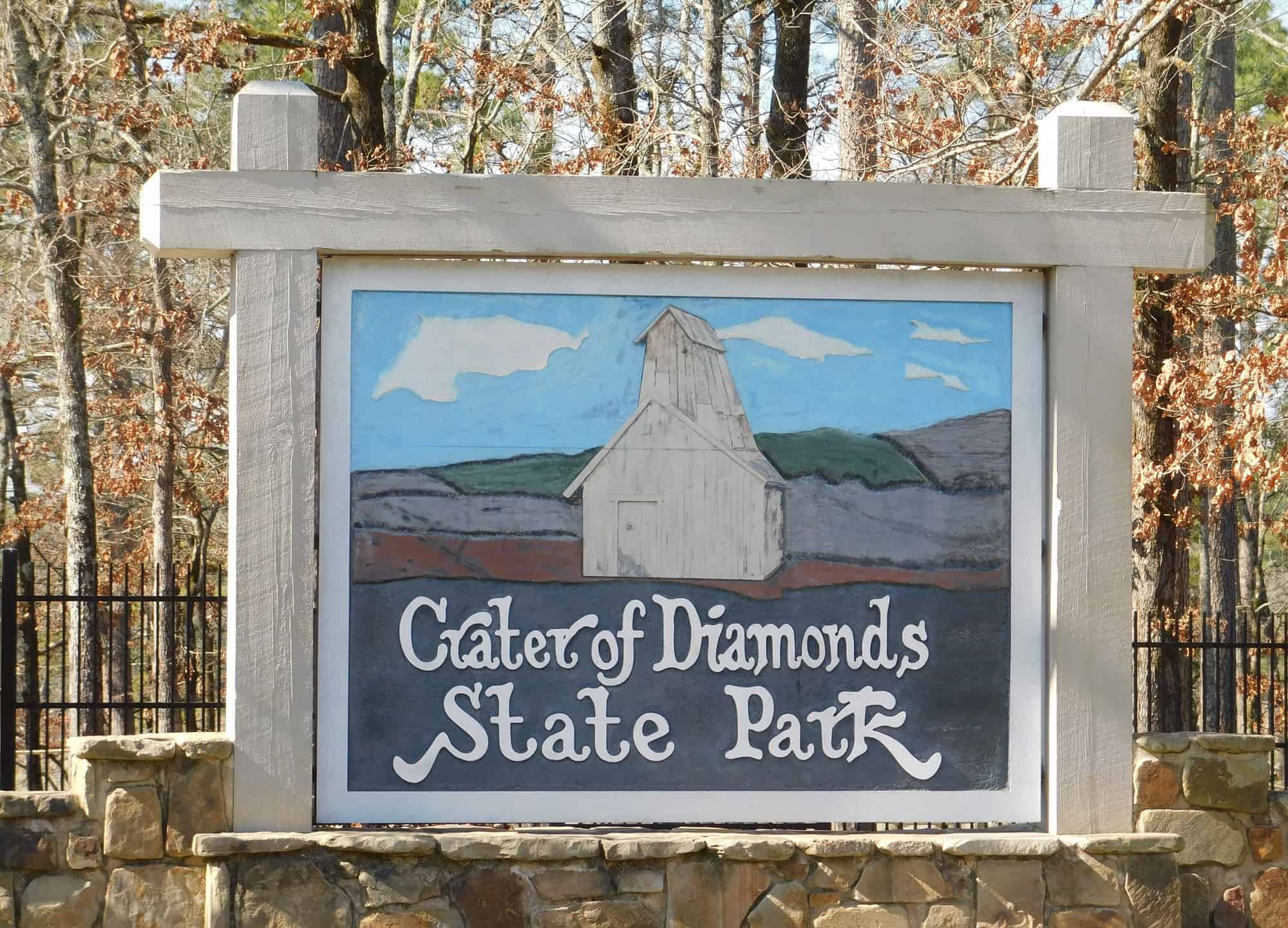 crater of diamonds state park sign