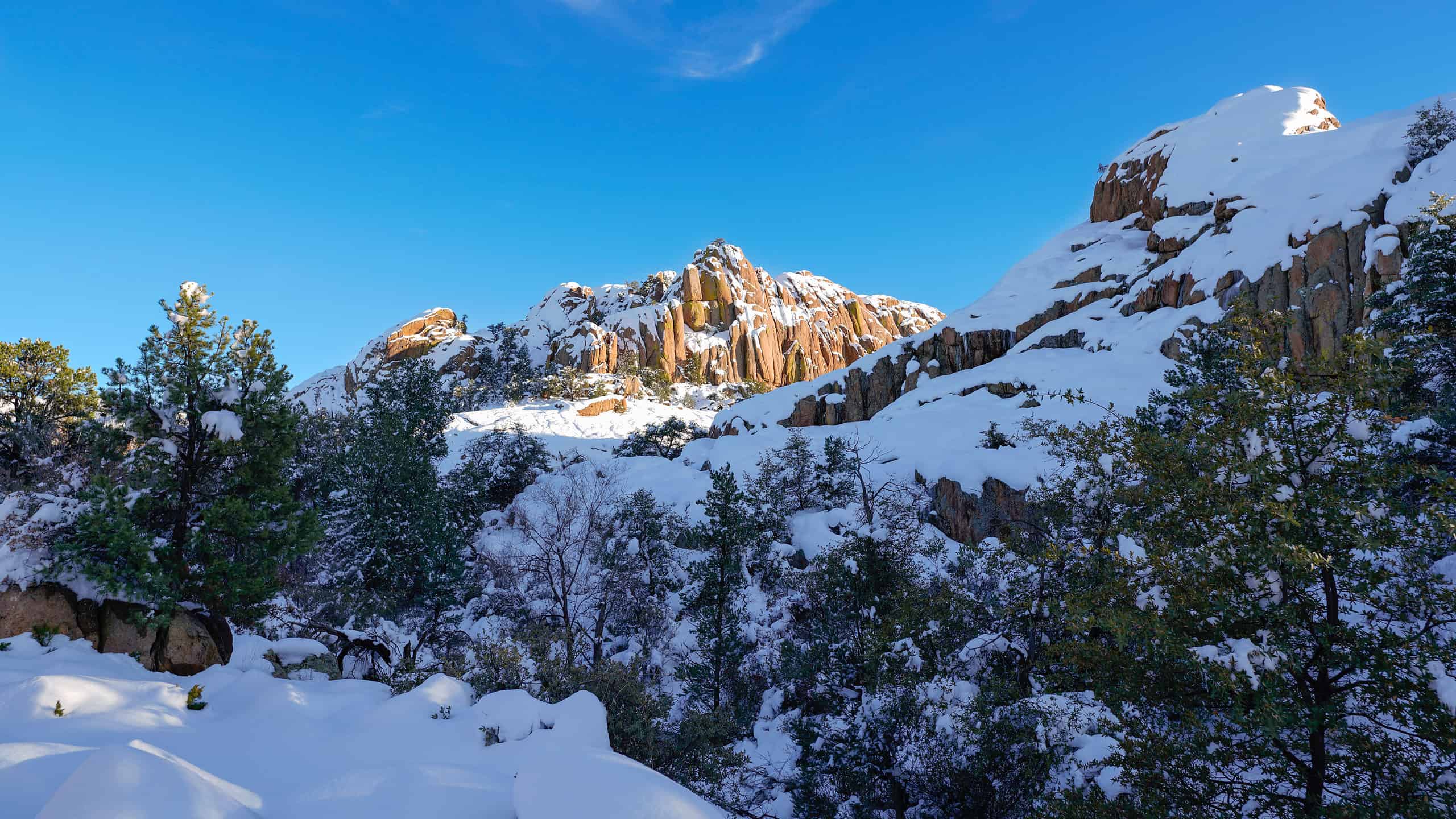 Snow covered mountain tops in Arizona