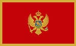 The flag of Montenegro has a red field with gold border and the coat of arms of Montenegro in its center.
