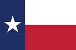 The State flag of Texas, the Lone Star Flag, features a vertical blue field engraved with a five-point flag and two horizontal stripes of white and red.