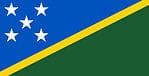The flag of the Solomon Islands consists of a field of light blue and dark green colors divided by a diagonal yellow band, which connects the flag's lower hoist and upper-fly corners.