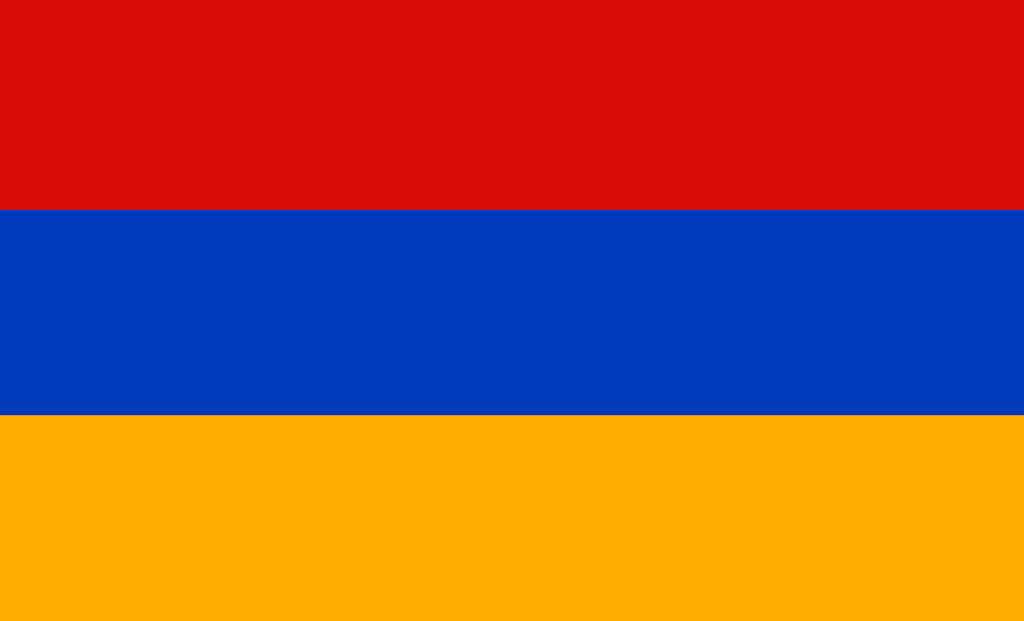 The national flag of Armenia.