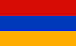 The flag of Armenia is a horizontal tricolor of red, blue, and orange.