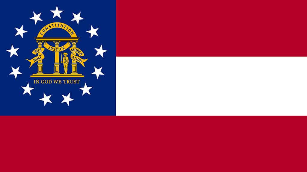 Georgia State Flag Eps File - The Flag Of Georgia State Vector File