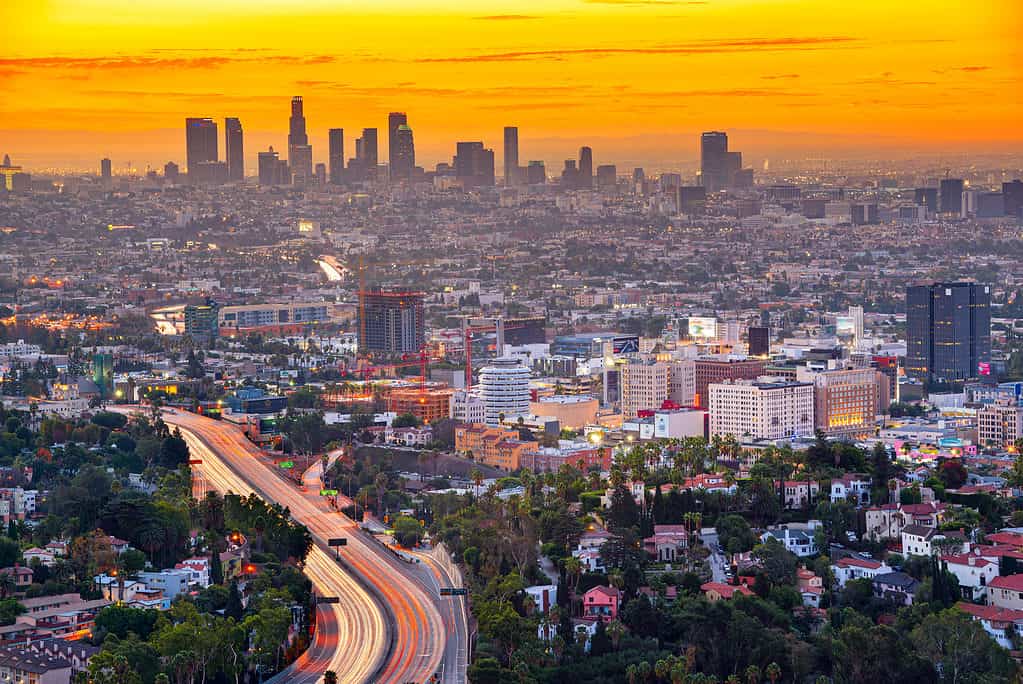 Los Angeles, California, USA skyline.
