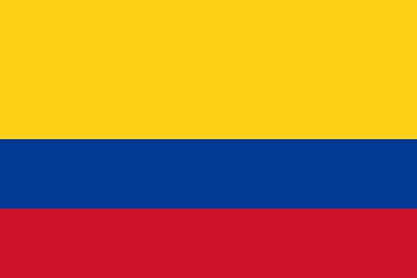 The Colombian flag is a horizontal tricolor of yellow, blue, and red.