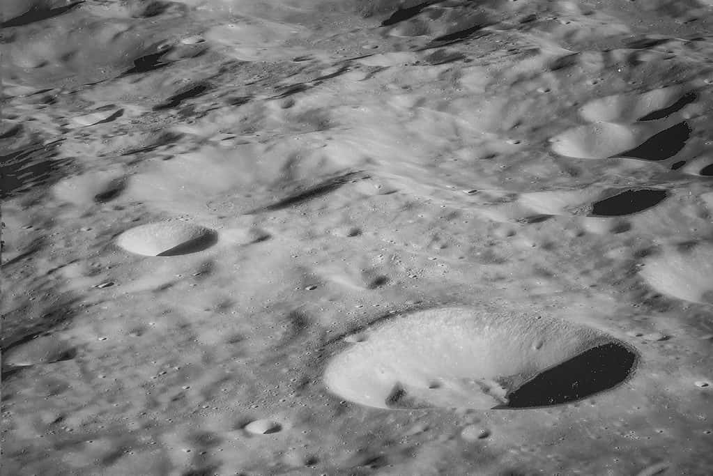 Close view of the moon craters from Apollo 11