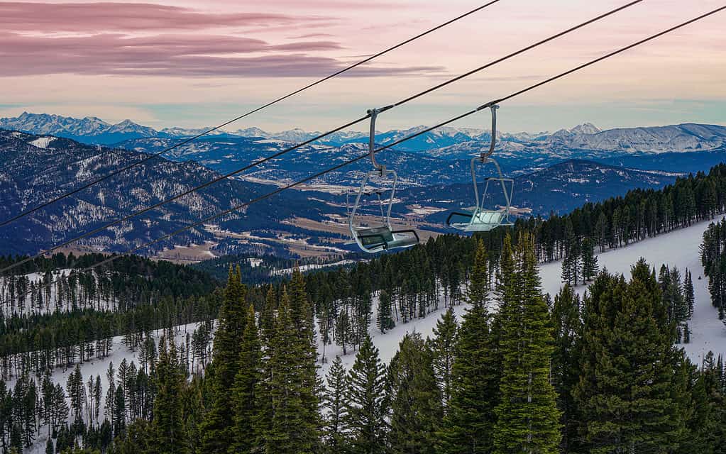 Chairlift at Bridger Bowl Ski Resort in Montana