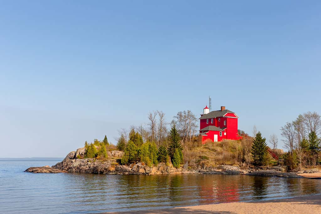 Beautiful Marquette Harbor Lighthouse in Michigan