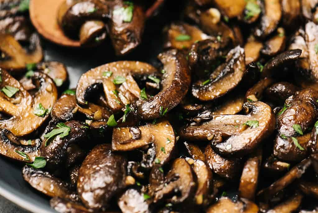 Sautéed cremini mushrooms