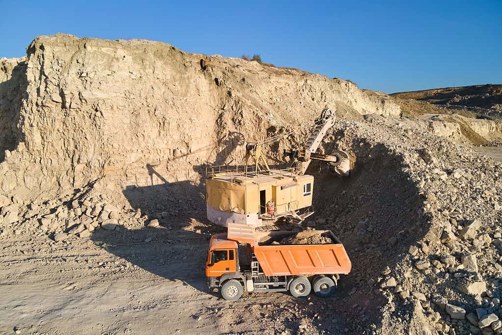 Open pit mine of sandstone