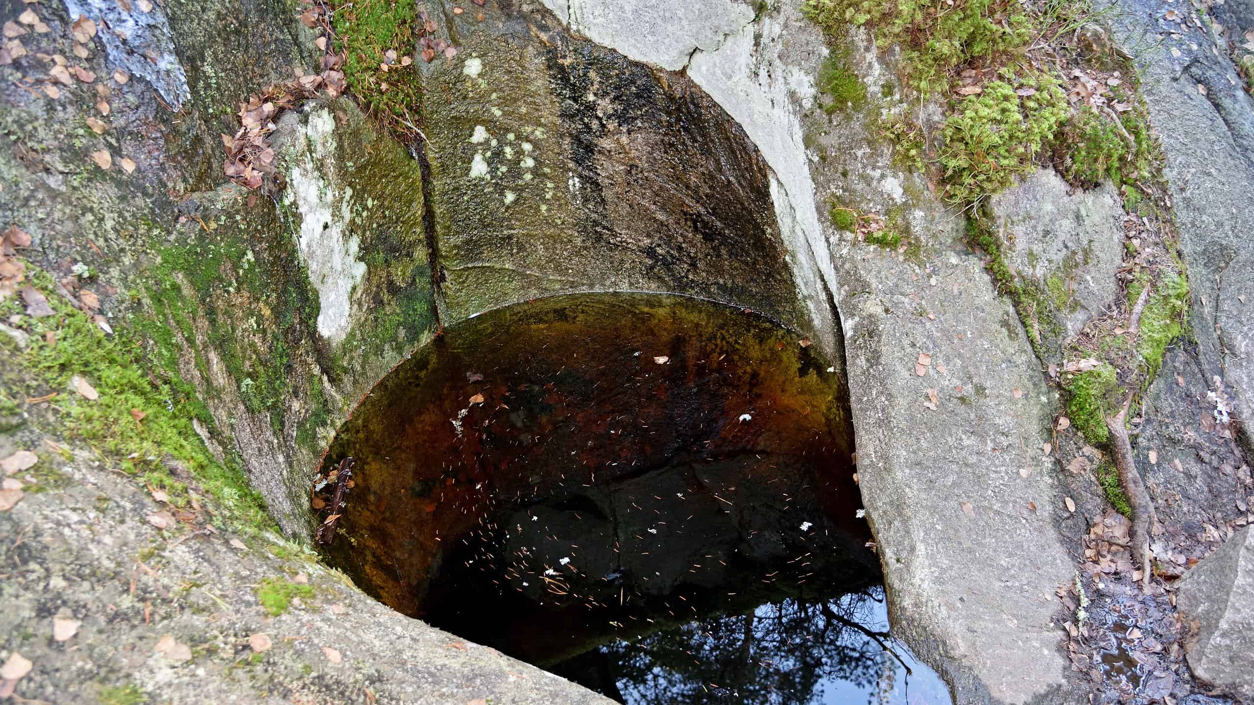 a giant's kettle formation in Tyresta national park, sweden