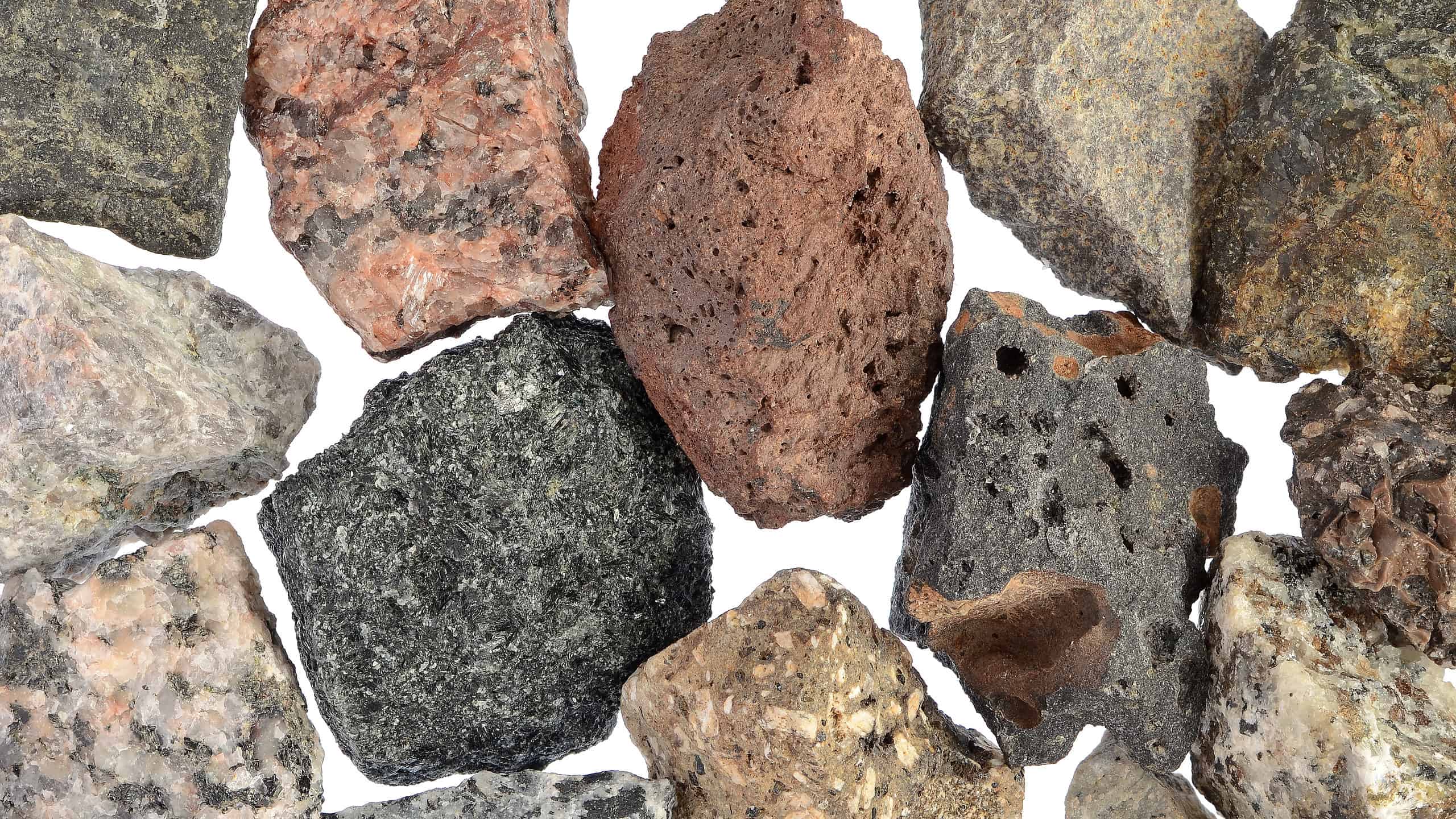 Different kinds of igneous rocks