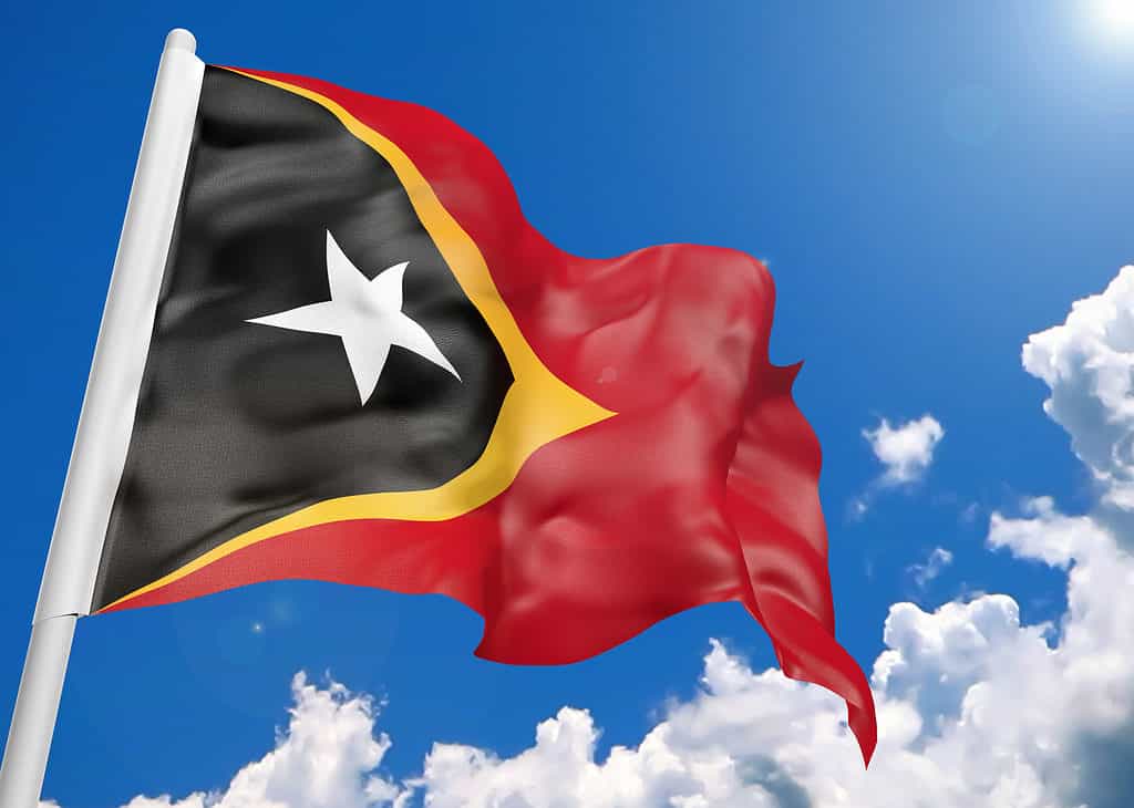 The flag of Timor-Leste