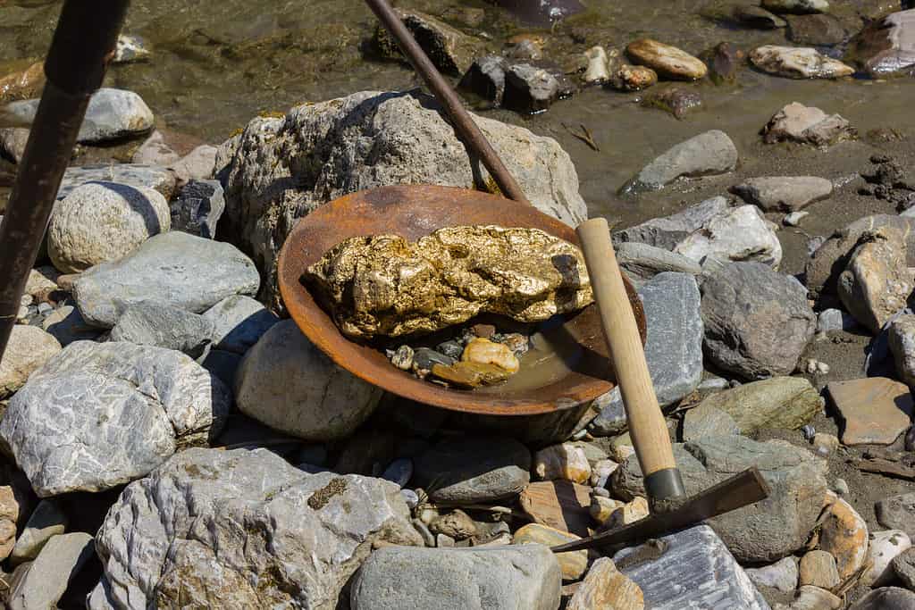 Gold nuggets, gold mining
