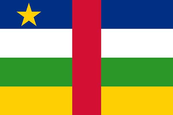 Flag of the Central African Republic in official colors