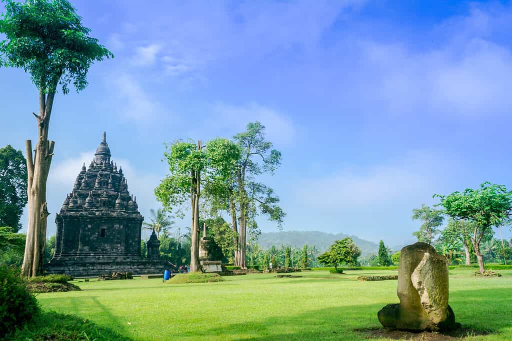 Beautiful view Sojiwan Buddhist temple in Central Java indonesia