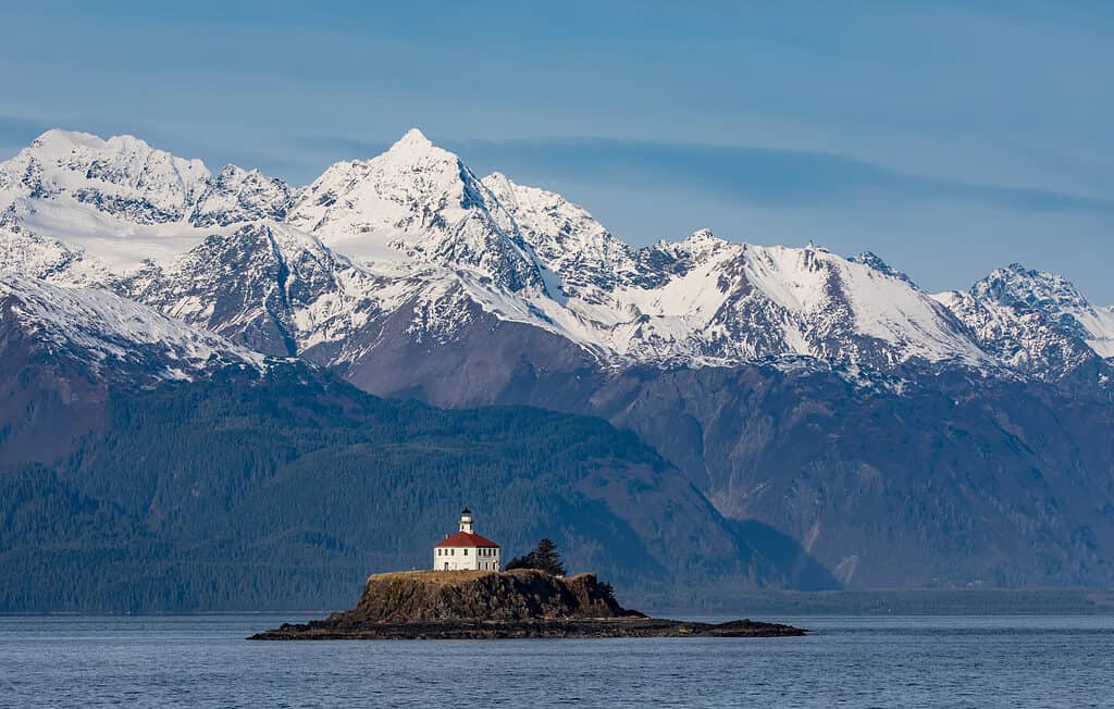 The Eldred Rock Lighthouse in Alaska, United States