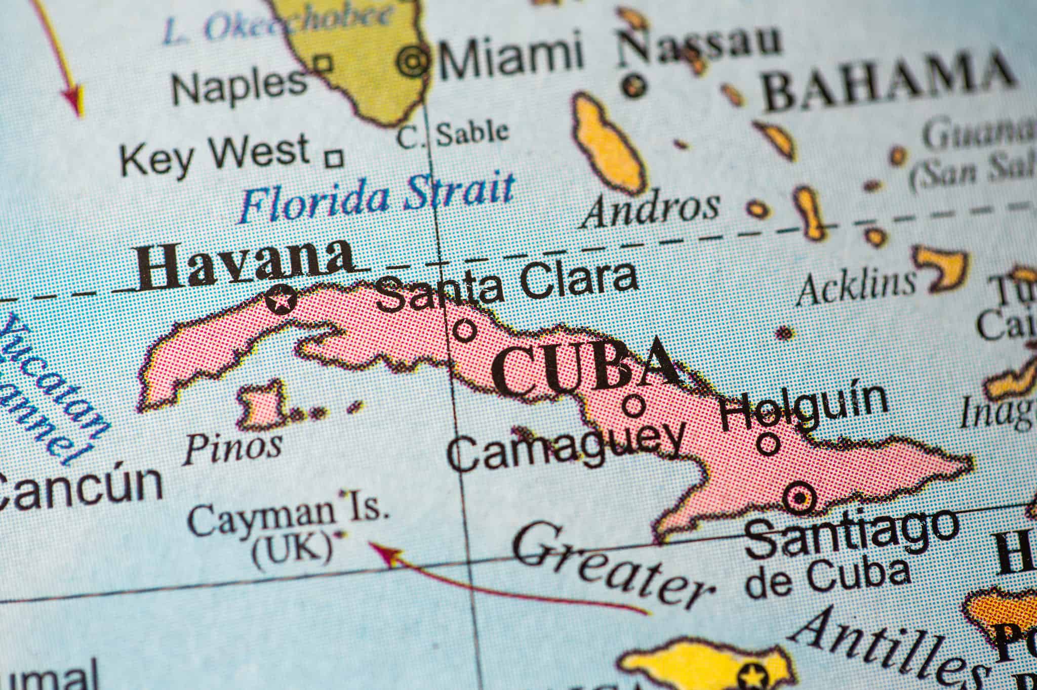 Остров Пинос Куба на карте